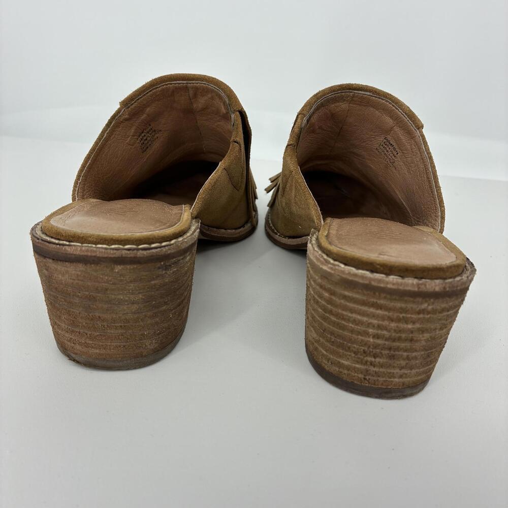 Madewell The Dani Brown Suede Fringe Mules with Block Heel Women's size 7 - Picture 5 of 8